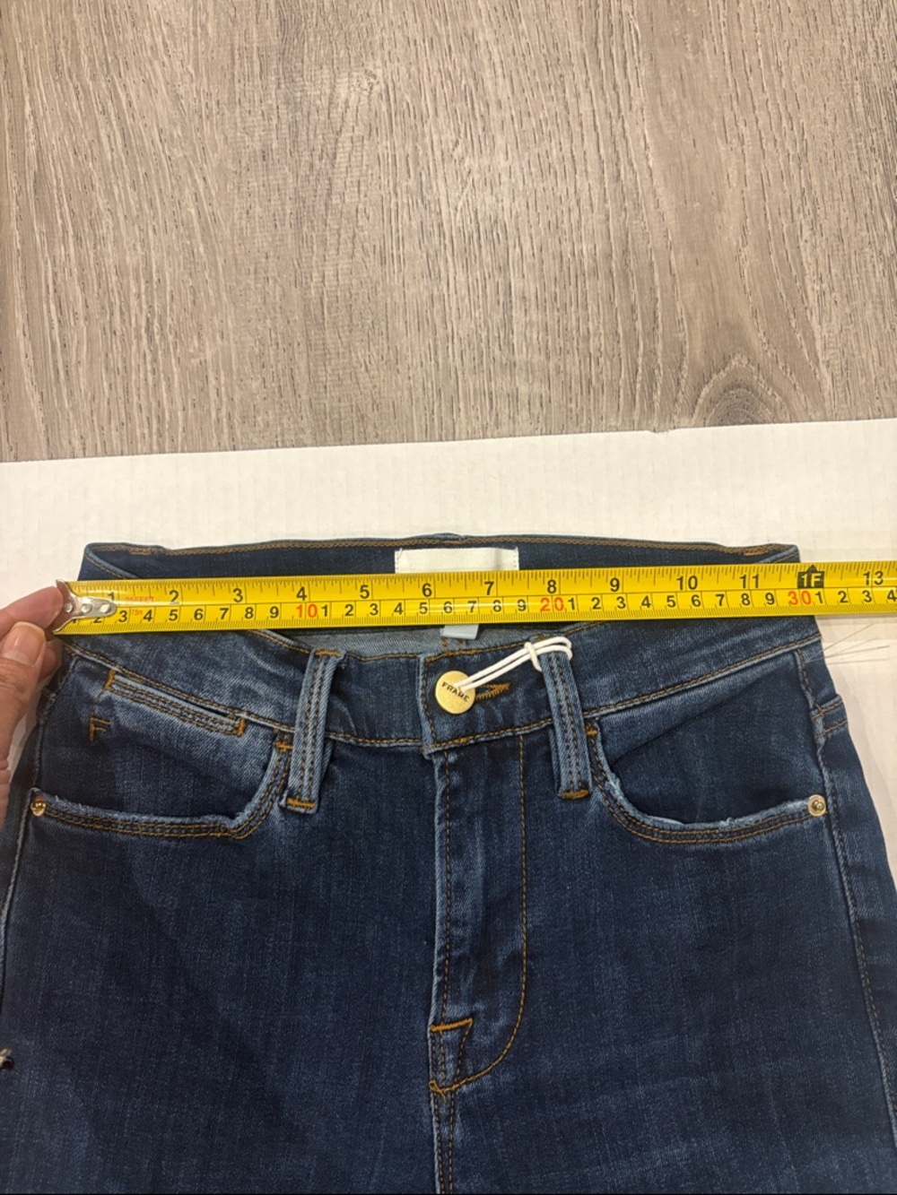 NWT Frame Denim Dark Indigo High-Rise Flare Jeans Size 24 - Picture 10 of 16